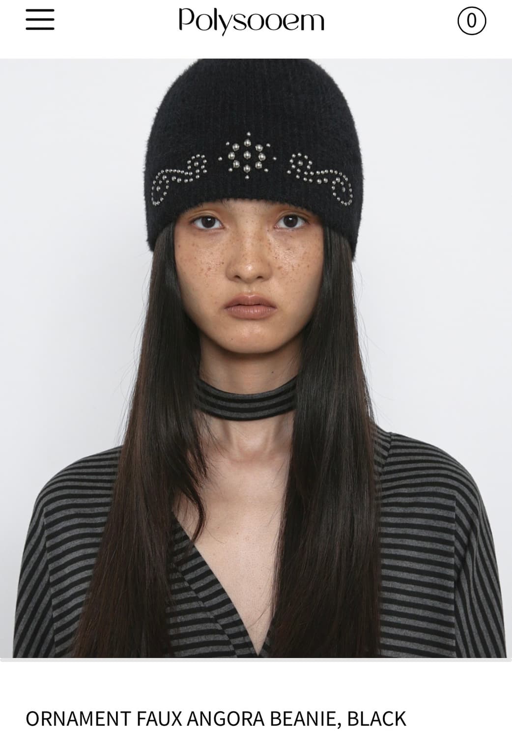 폴리수엠 비니 ORNAMENT FAUX ANGORA BEANIE 상품이미지1