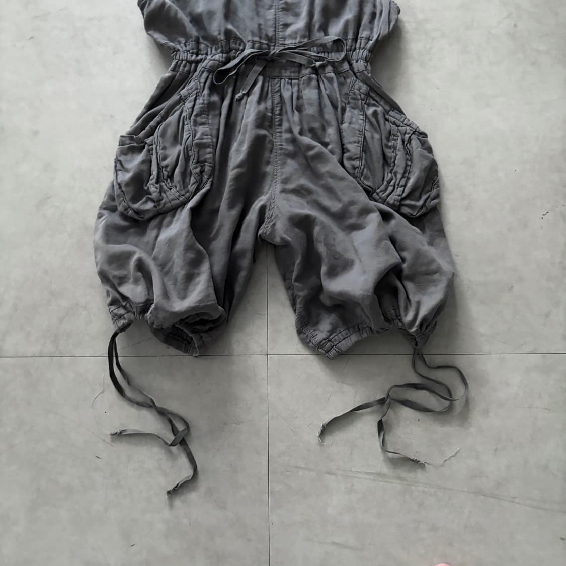 Vintage Washed Cargo Overalls Shorts 상품이미지8