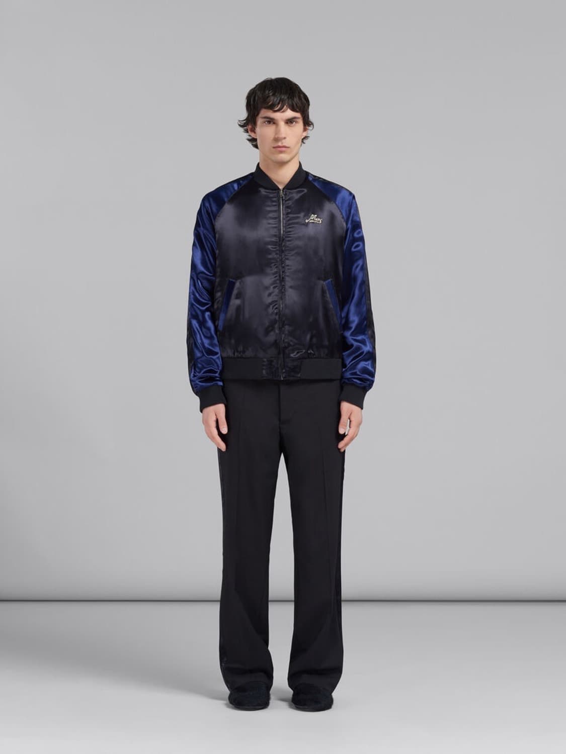 세븐틴 조슈아님 착용) 마르니 24시즌 새틴 벨벳 봄버 자켓 스카쟌 상품이미지3