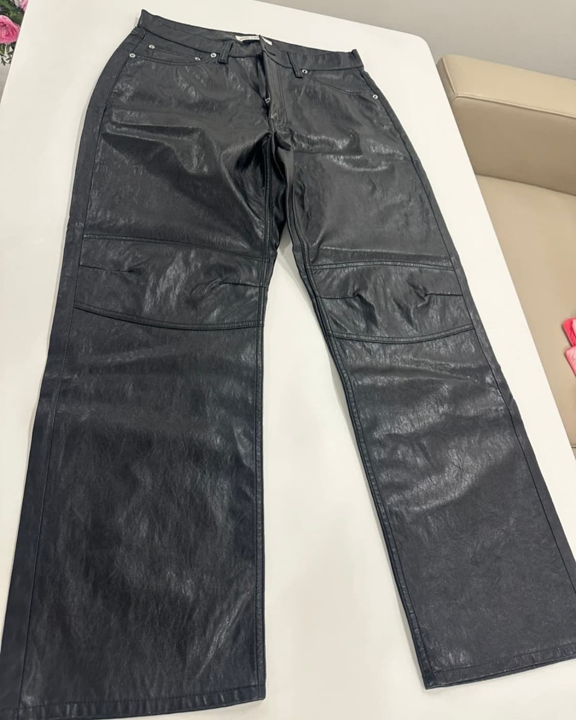 아워레가시 포멀 모터 컷 페이크 레더 팬츠 상품이미지2