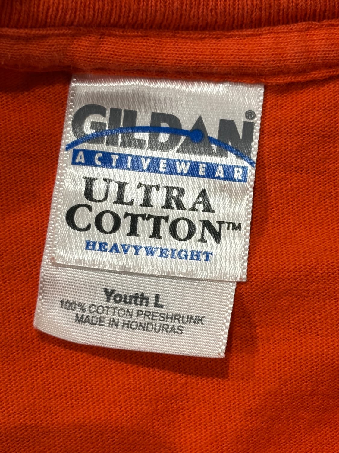 길단(Gildan) 오렌지 빈티지 프린팅 반팔 티셔츠 상품이미지4