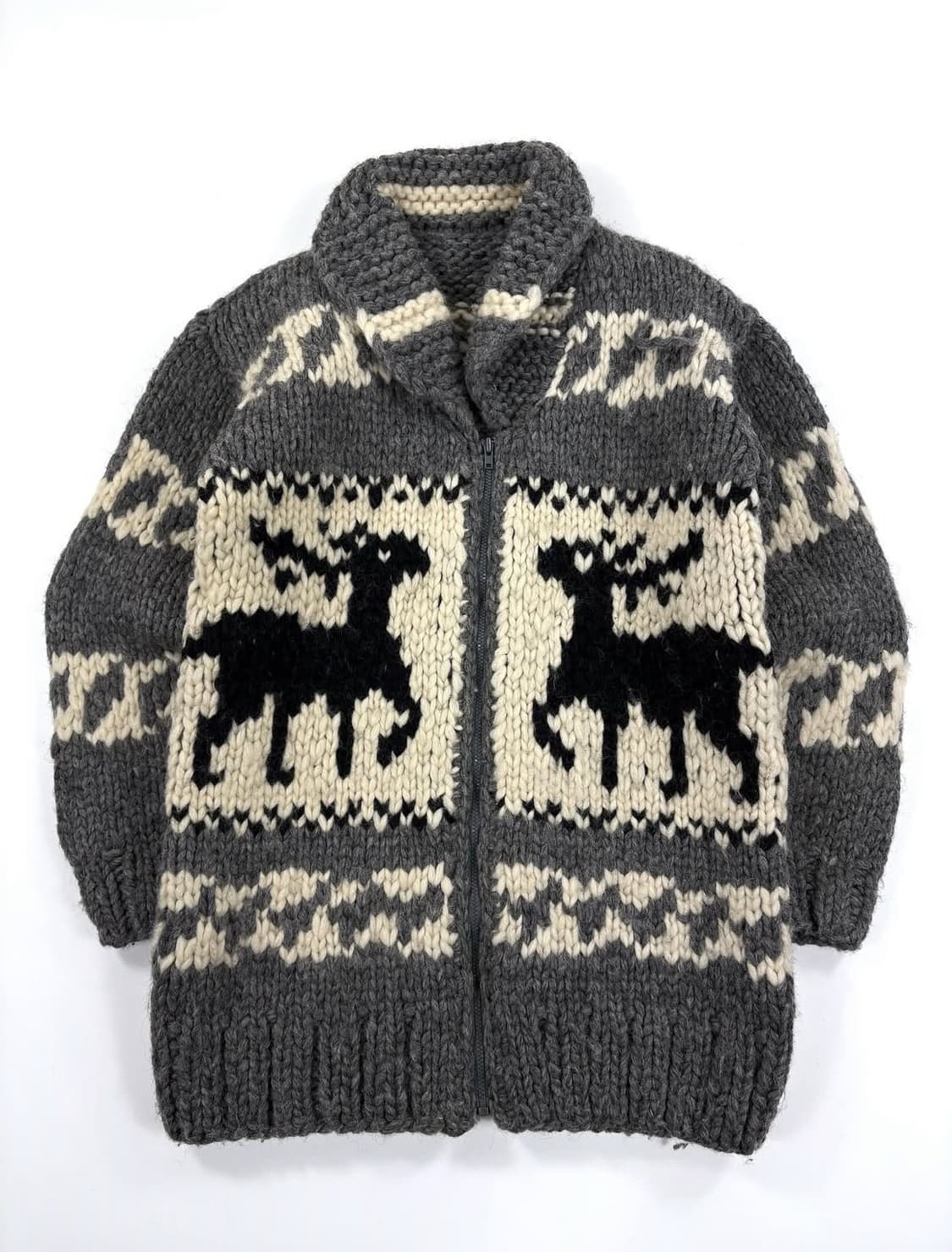 빈티지 노르딕 코위찬 니트 집업 상품이미지1