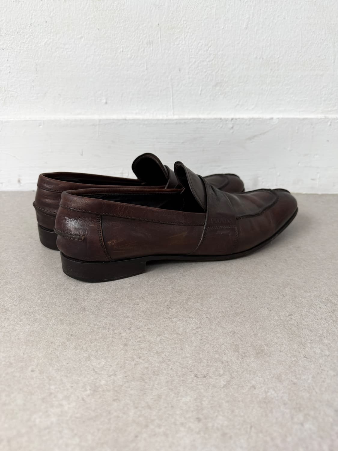 Prada 2000s 브라운 레더 페니 로퍼 상품이미지4