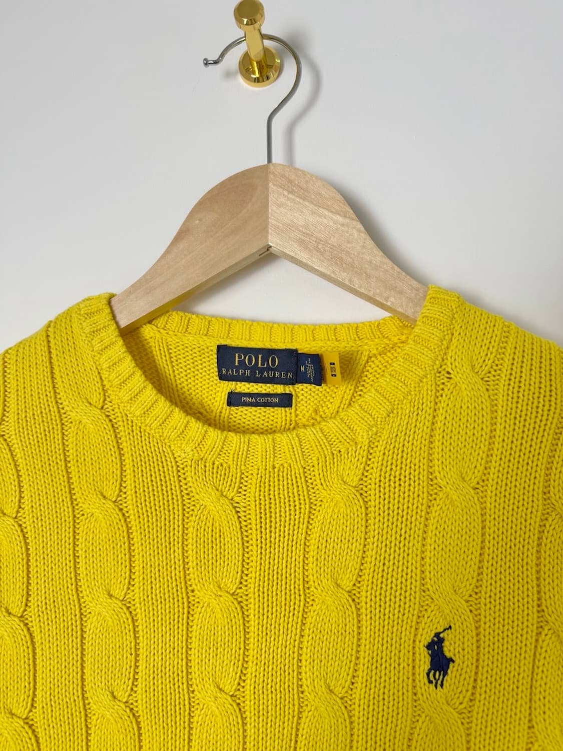 폴로 여성 케이블 니트 옐로QR 상품이미지3