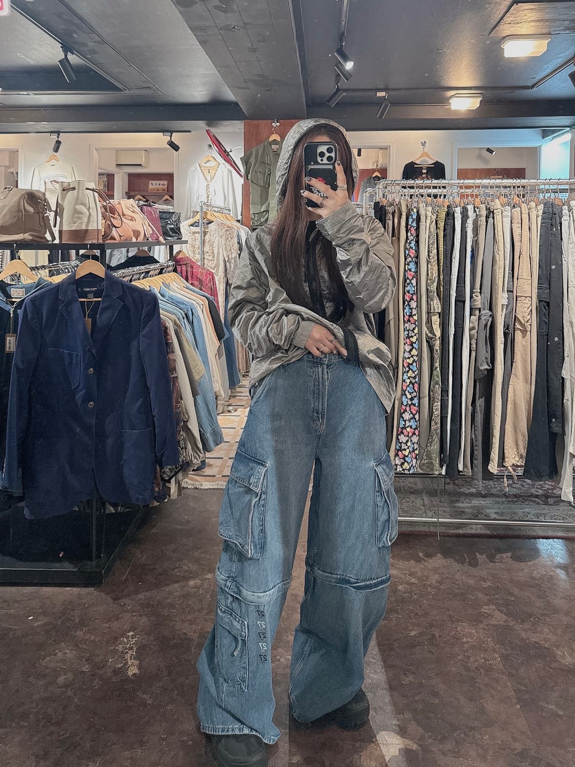 GAP 갭 와이드 버뮤다 멀티포켓 카고 데님팬츠 27 새상품 상품이미지9
