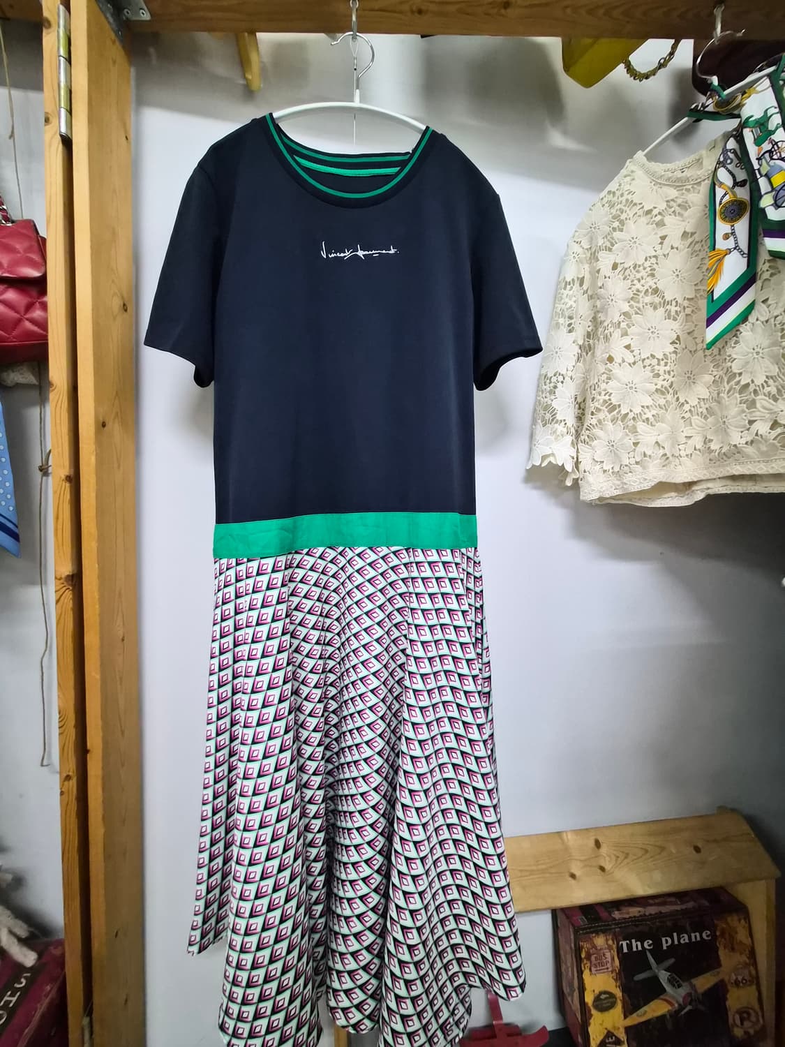 Si 씨 패턴 플레어 롱 원피스 상품이미지1