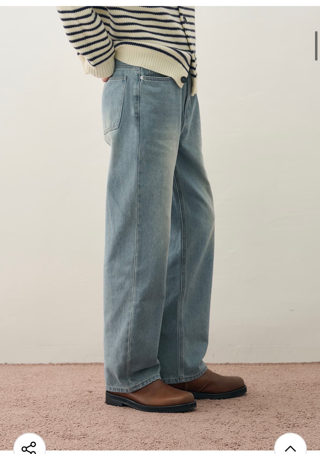 (새상품)(L) 드로우핏 유주얼 세미 와이드 데님 팬츠DUSTY BLUE 상품이미지6