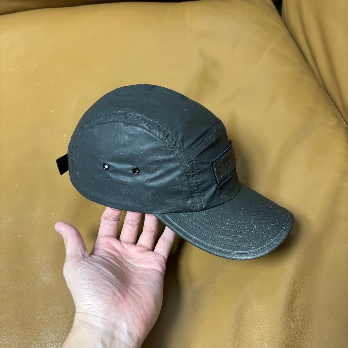 슈프림 캠프캡 모자 박스로고 리플렉티브 스페클 블랙 상품이미지3