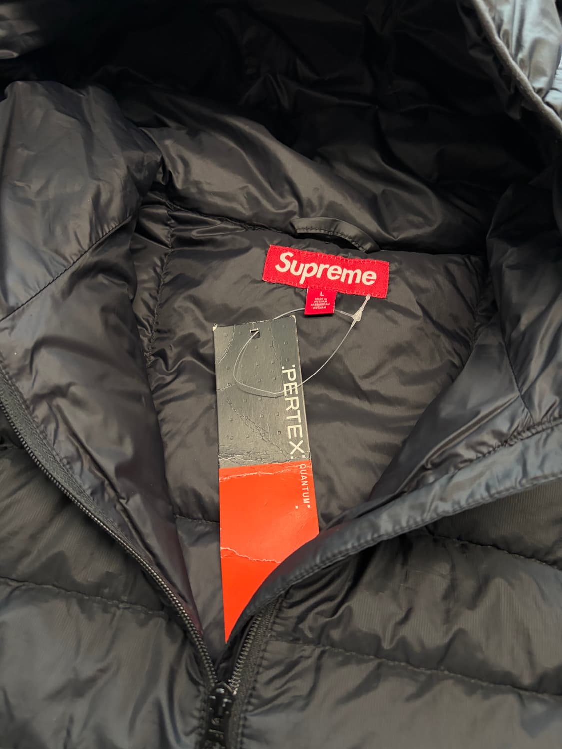 슈프림 마이크로 다운 하프집업 풀오버 블랙 라지 상품이미지3