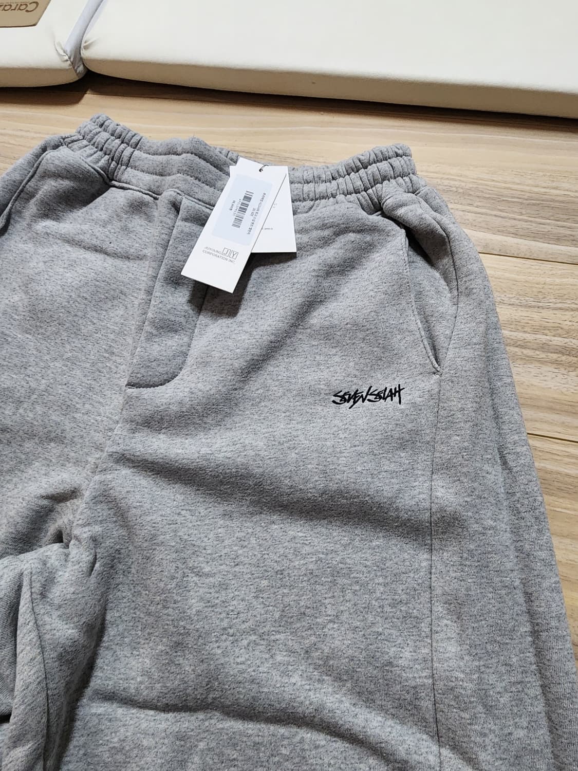 세븐셀라시그니처로고스냅팬츠바지그레이30 상품이미지3