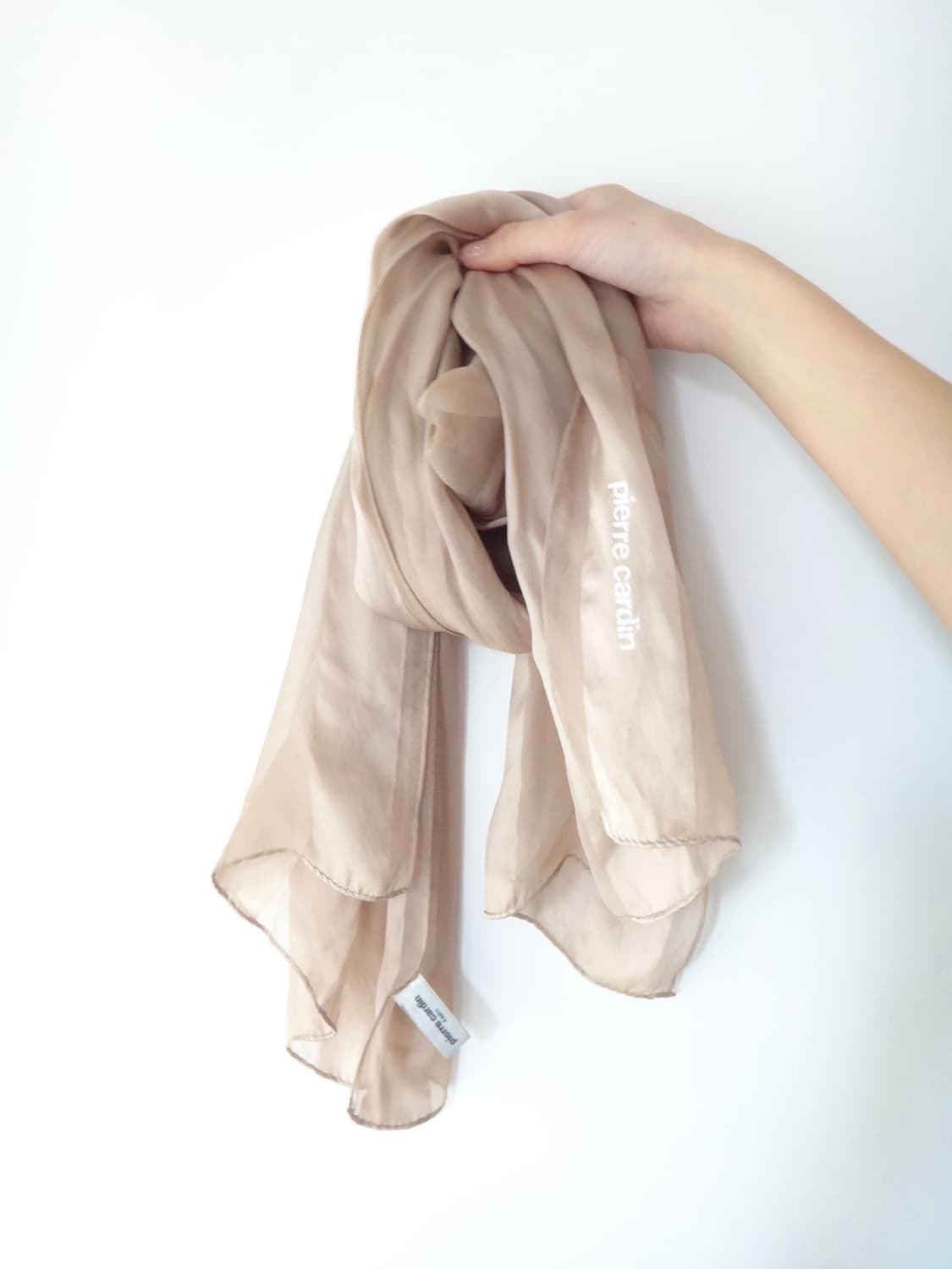 PIERRE CARDIN silk scarf / baby pink 상품이미지1