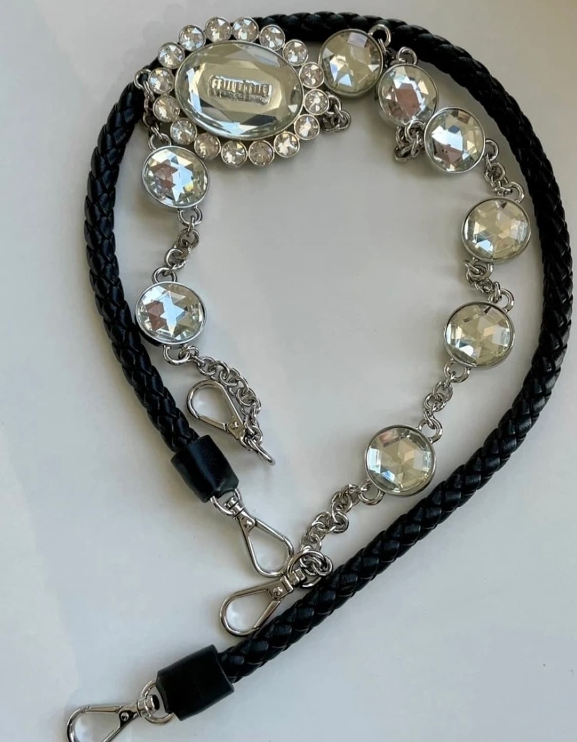 미우미우 아이코닉 나파 크리스탈 숄더백 상품이미지6