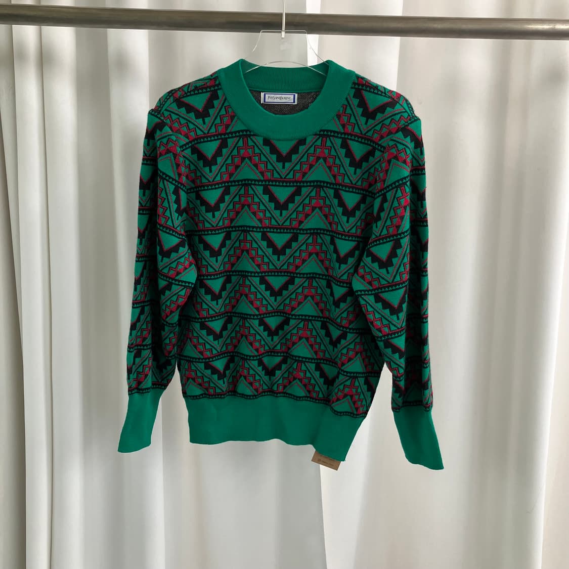 YSL 입생로랑 에스닉 패턴 울 니트 스웨터 M 상품이미지1