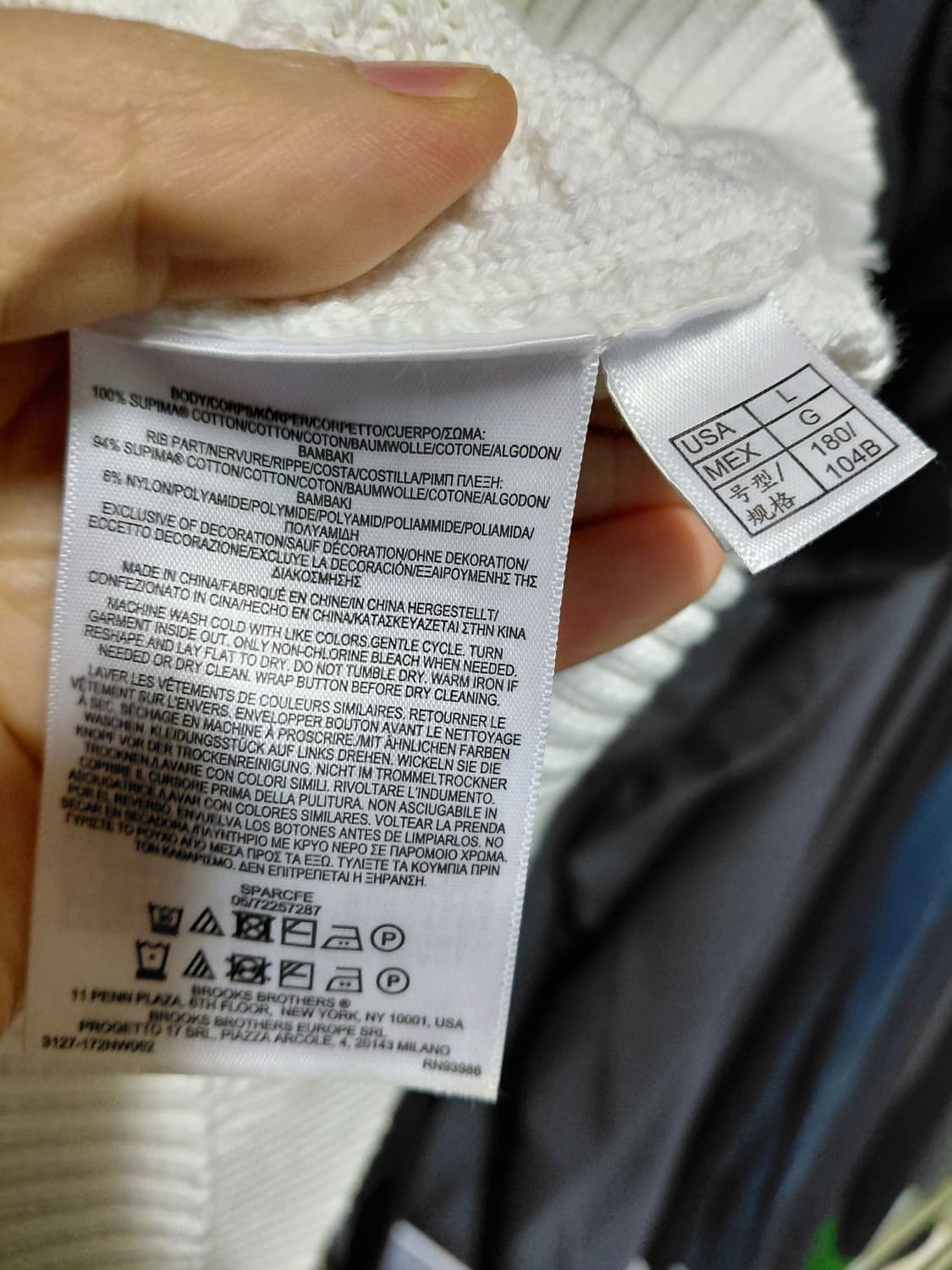 [브룩스브라더스]수피마코튼 케이블 버튼 모크넥 스웨터 L사이즈 상품이미지5