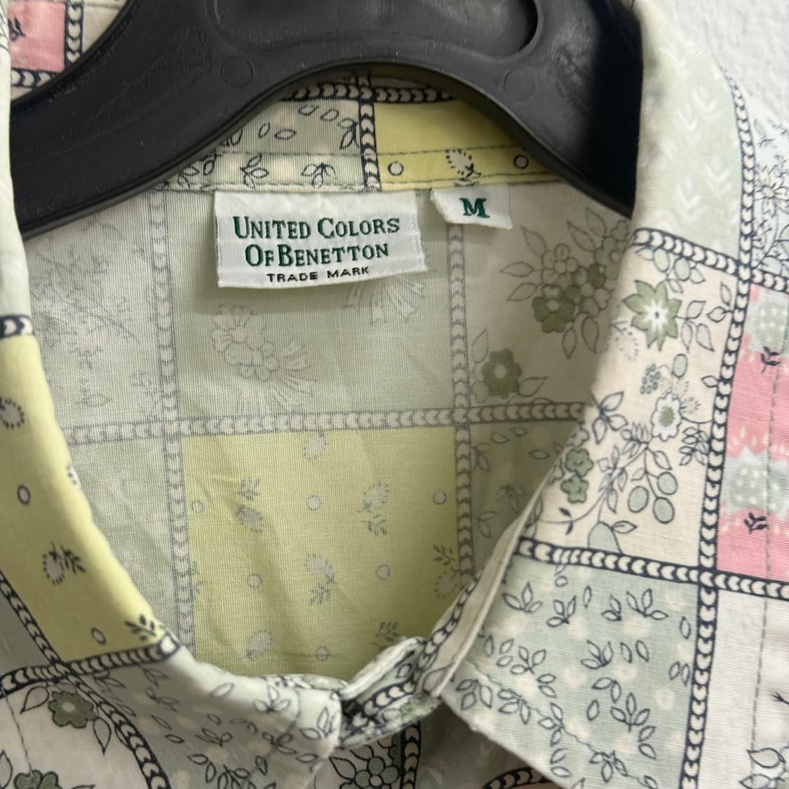 베네통 패치워크 빈티지 플라워 셔츠 (M) 상품이미지2