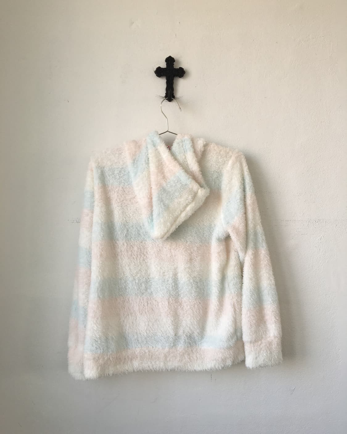 Stripe pattern fleece hood zip up 상품이미지3