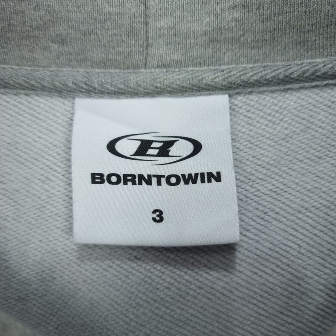 [본투윈] 엠블럼 로고 패치 오버핏 후드티 그레이 M19344 상품이미지8