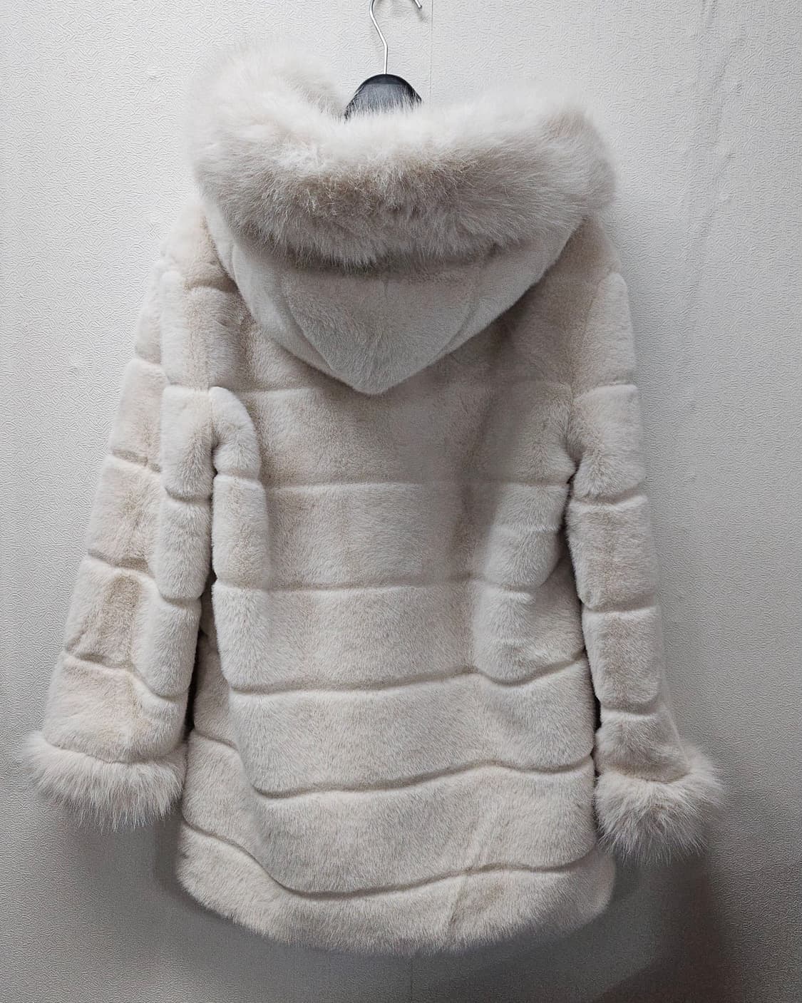 페이크 밍크퍼 후드 코트 L 상품이미지2