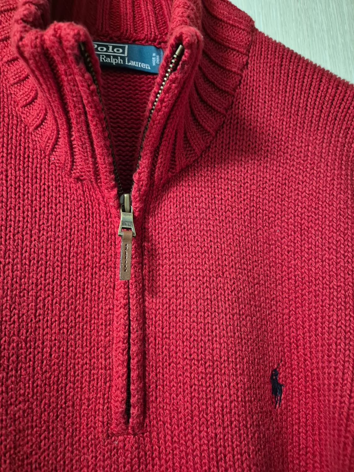 (정품) 폴로 랄프로렌 반집업 하이넥 니트 스웨터 M 상품이미지4