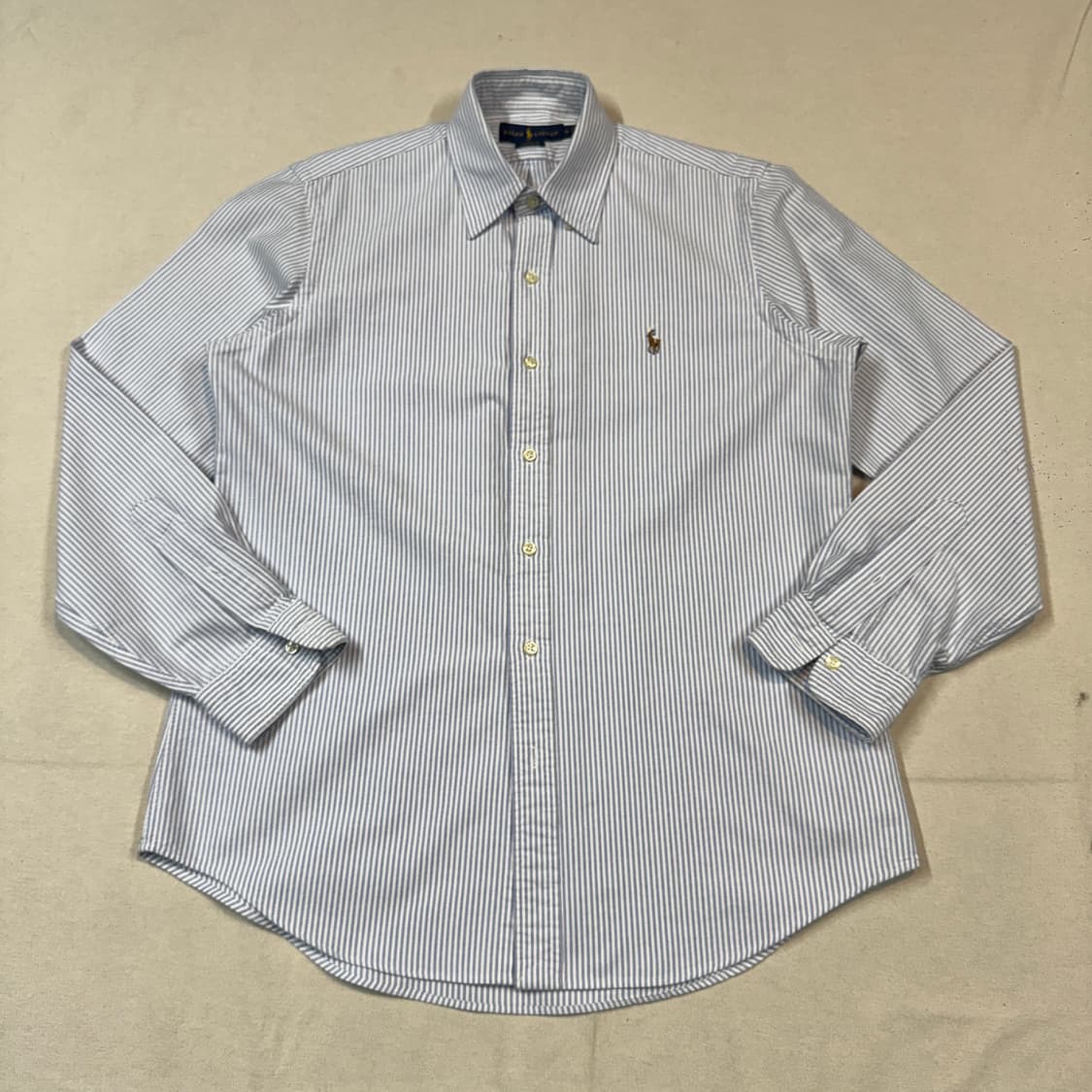 M) 폴로 랄프로렌 클래식핏 하늘색 스트라이프 옥스포드 셔츠 상품이미지1