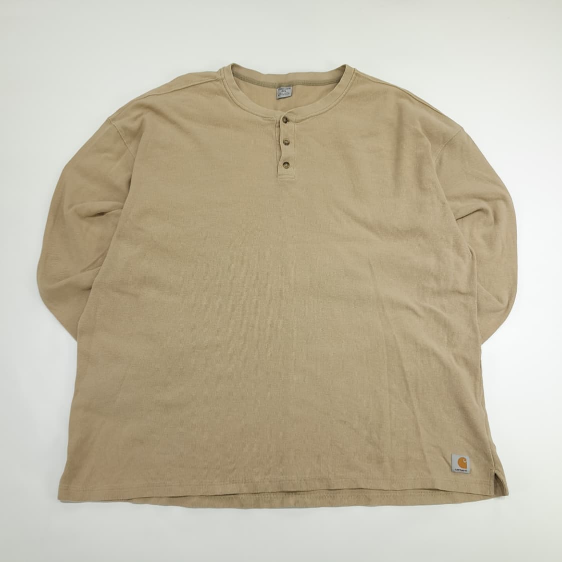 Co605 4XL 칼하트 카푸치노브라운 와플 헨리넥 롱슬리브 긴팔 티셔츠 상품이미지1