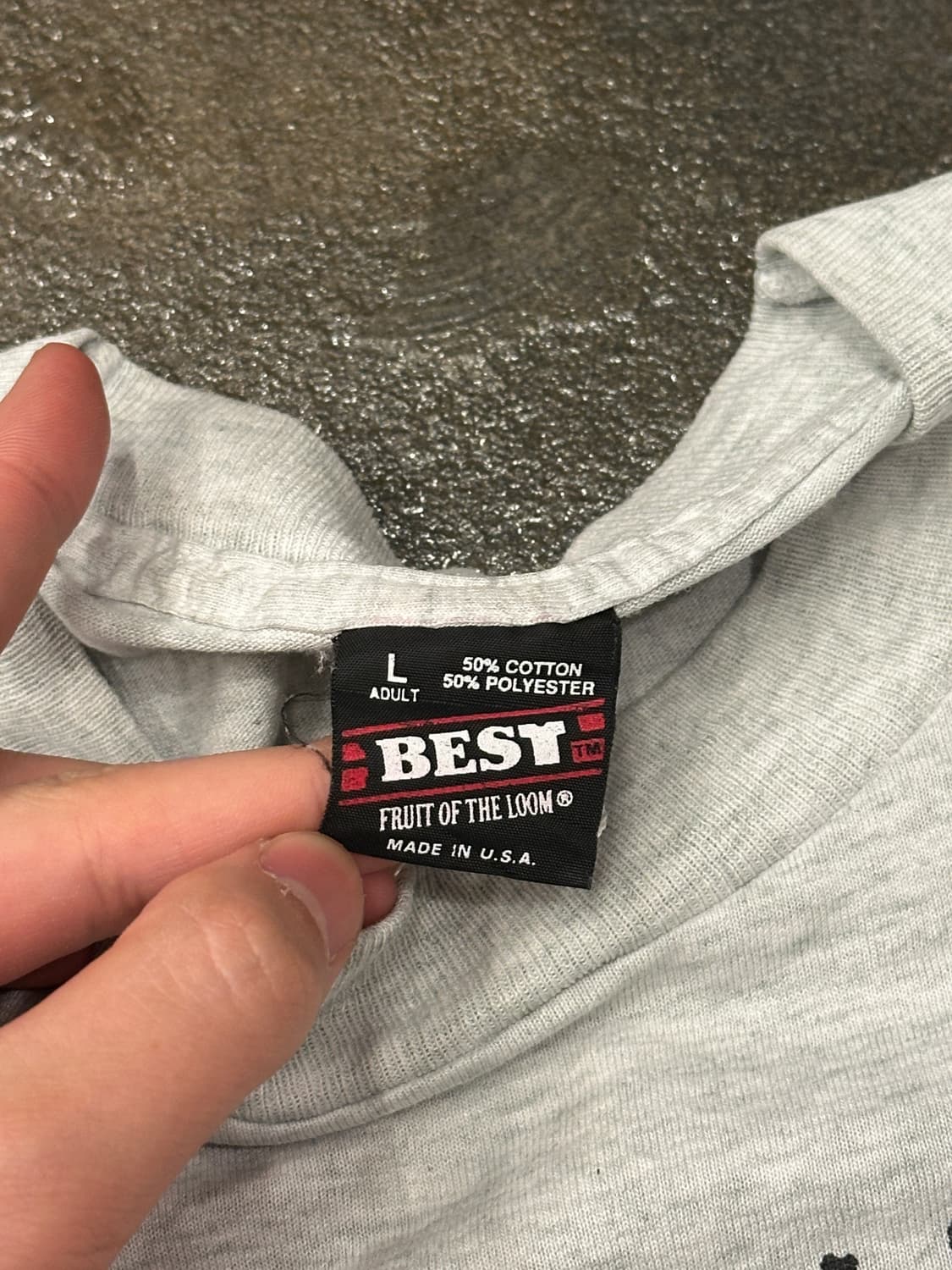 90s Fruit of the loom 싱글 스티치 반팔티 L 상품이미지4