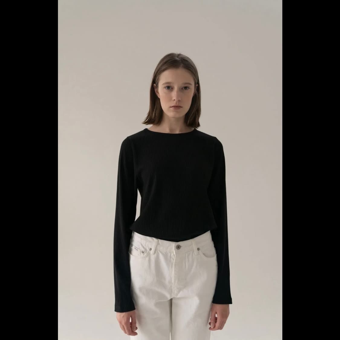 레터 Rib 티셔츠 (새상품) 상품이미지4