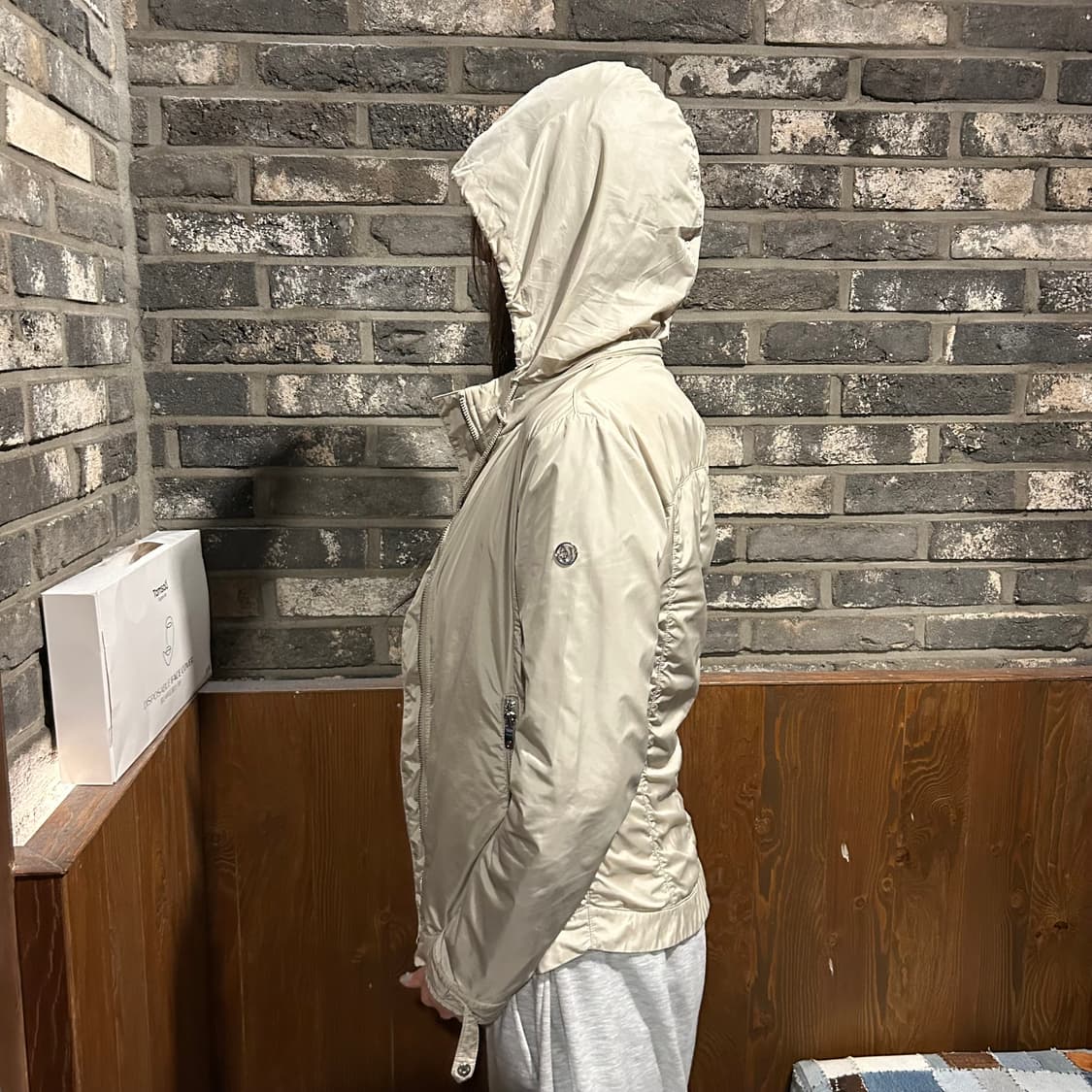 S) 아르마니 진스 나일론 히든후드 바람막이 자켓 상품이미지10