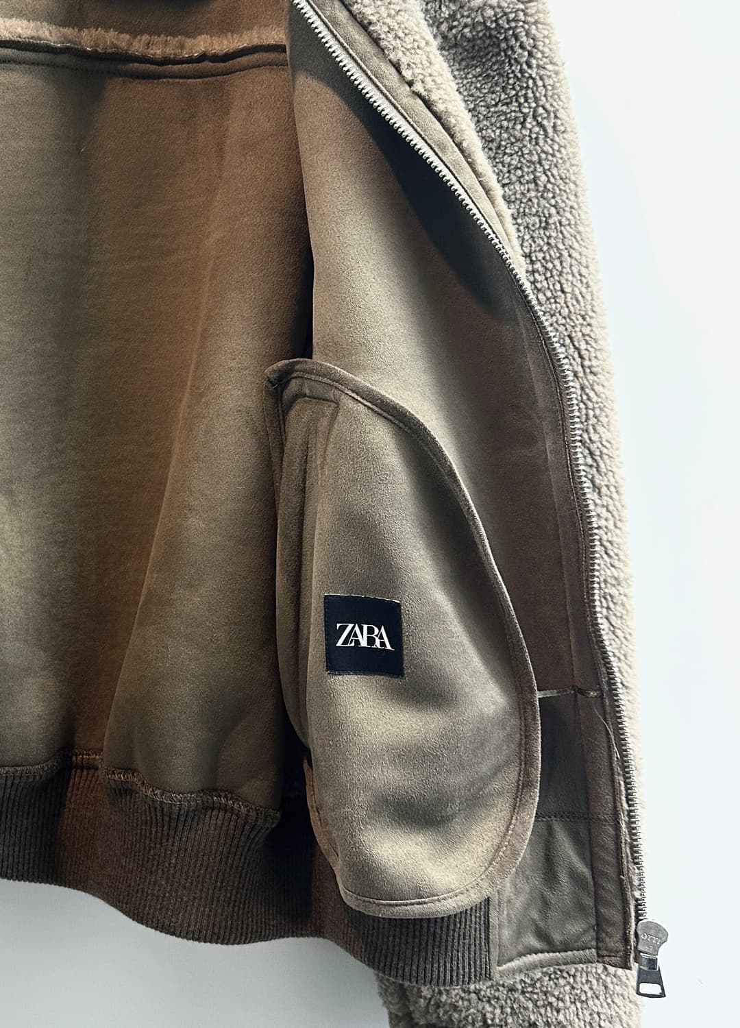 자라 포우 셔링 양털 자켓 (M, 새상품) 상품이미지10