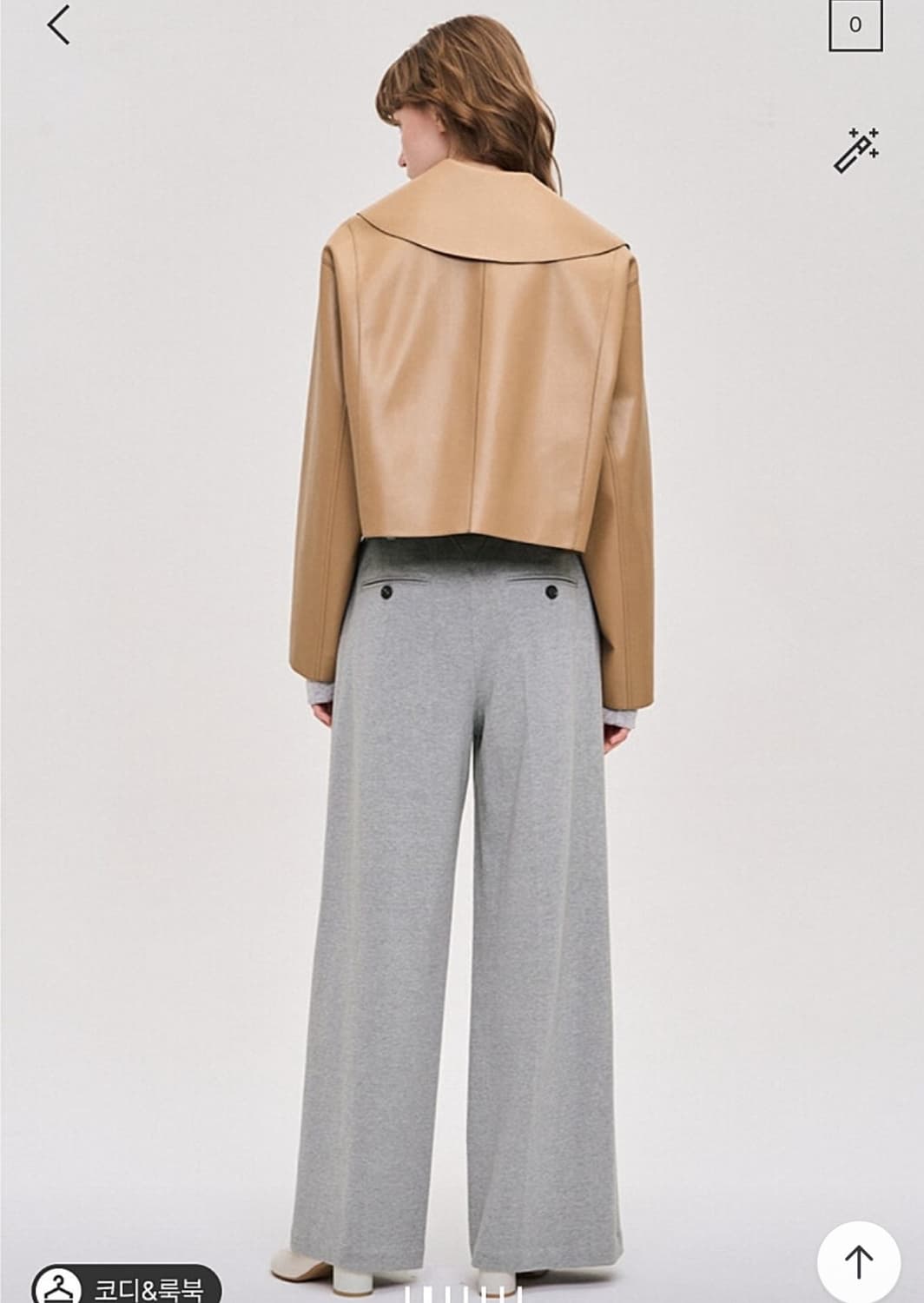 한섬 시스템 2023 레더 크롭자켓 82-94-160사이즈 상품이미지2