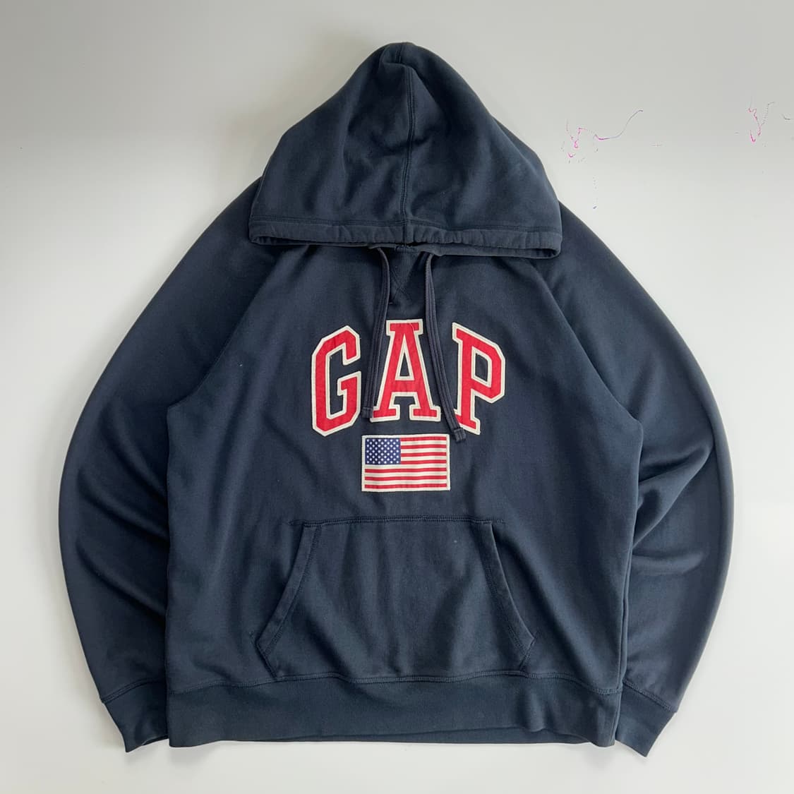 Gap 갭 레드로고 성조기 네이비 후드티 상품이미지3