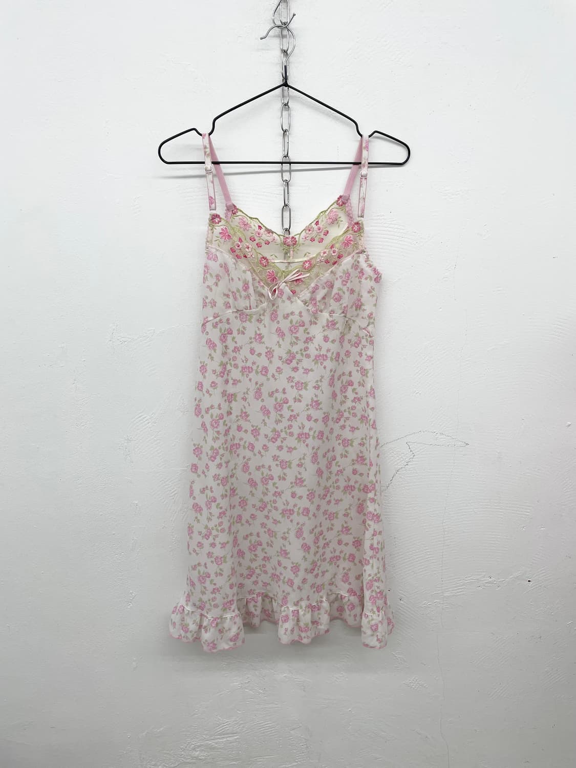 핑크 플로럴 자수 슬립 상품이미지4