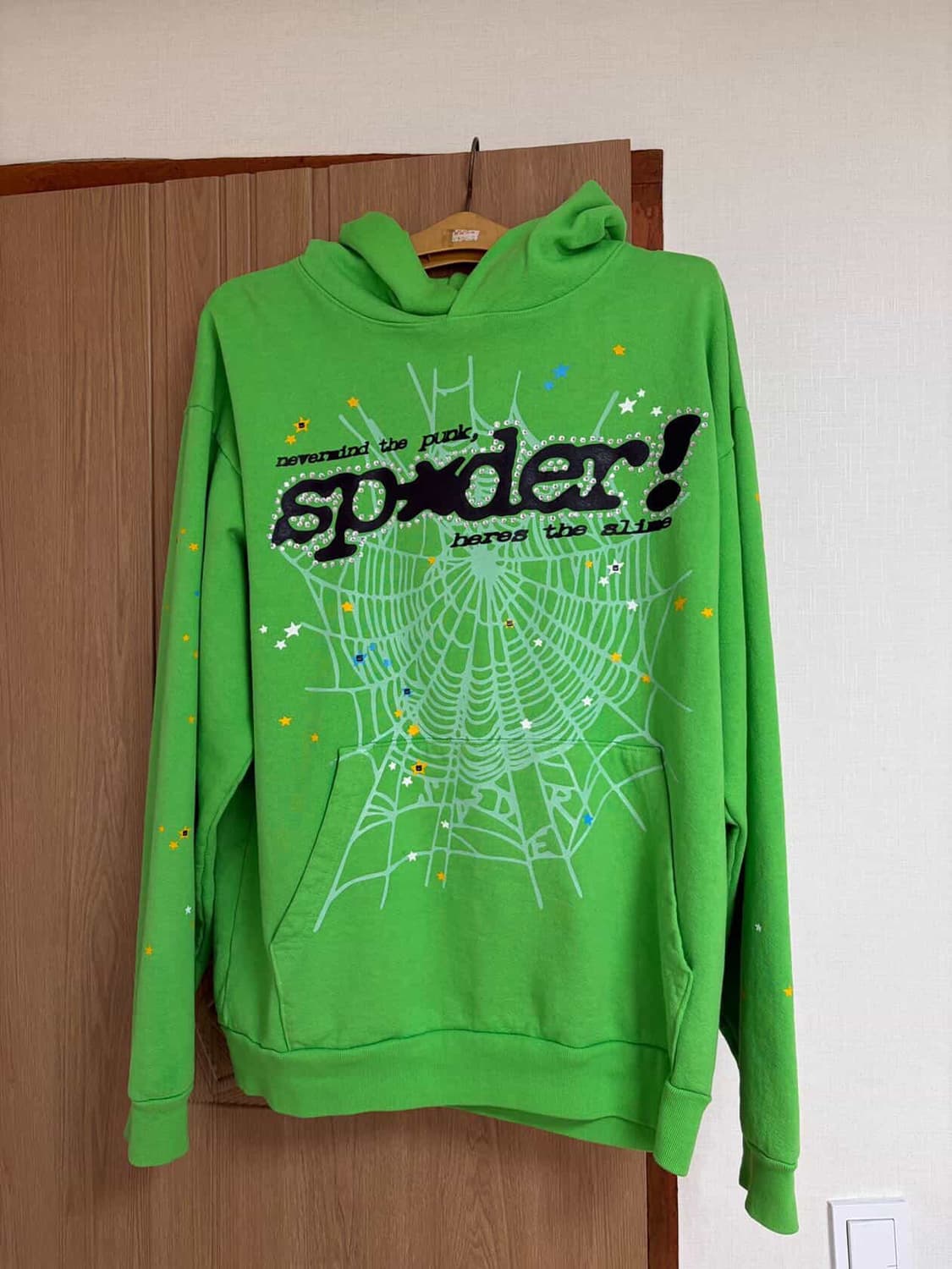 Sp5der 라인스톤 후디 셋업 L 상품이미지3