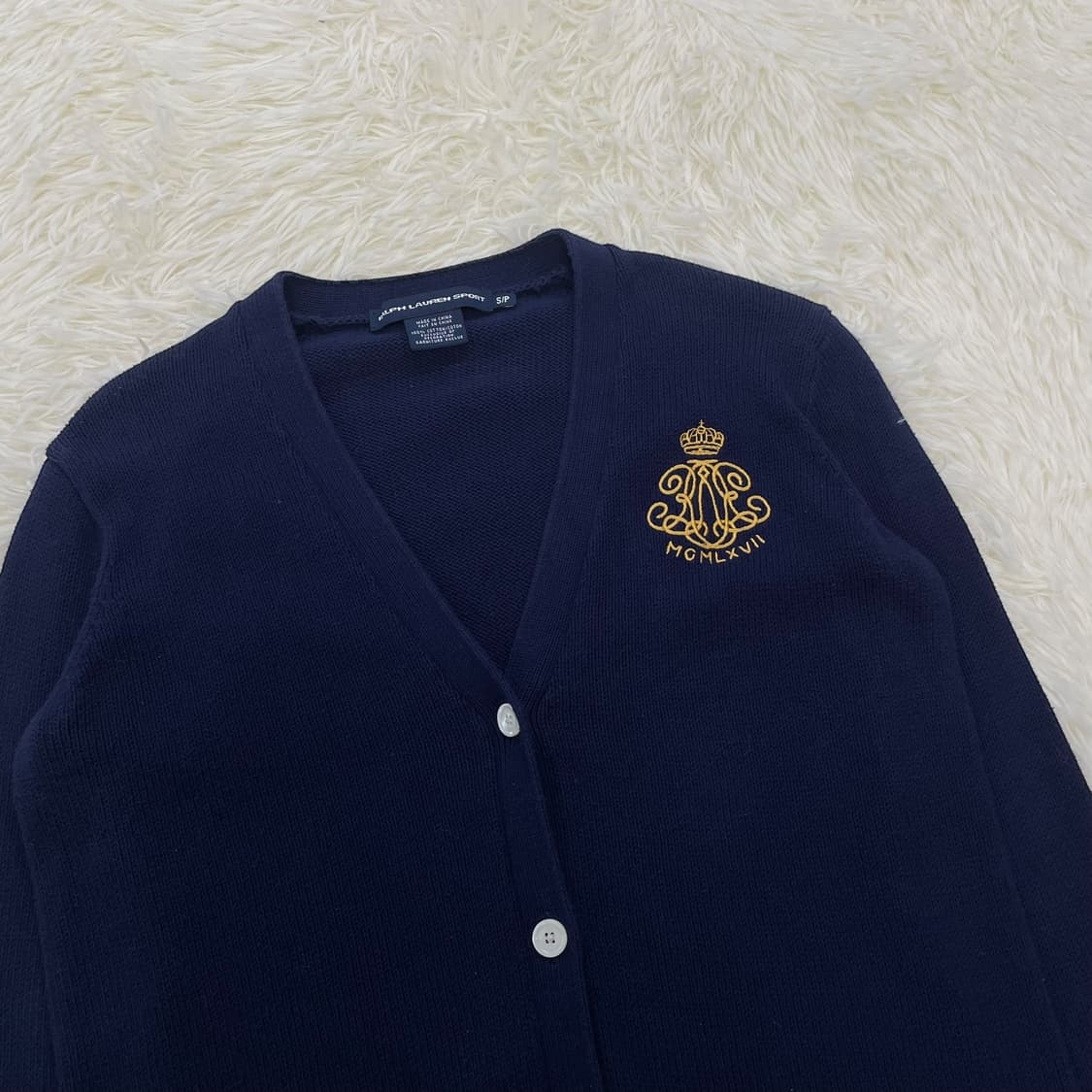 폴로 랄프로렌 크레스트 브이넥 가디건 네이비 상품이미지3