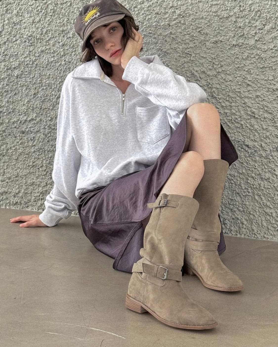 레이지앤-버클 스트랩 웨스턴 미들 부츠 상품이미지1