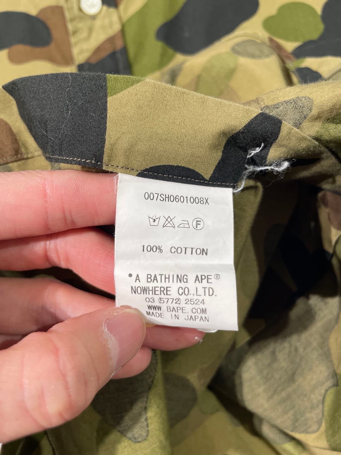 베이프 카모 싱글 포켓 사루 버튼다운 카라 셔츠 상품이미지8