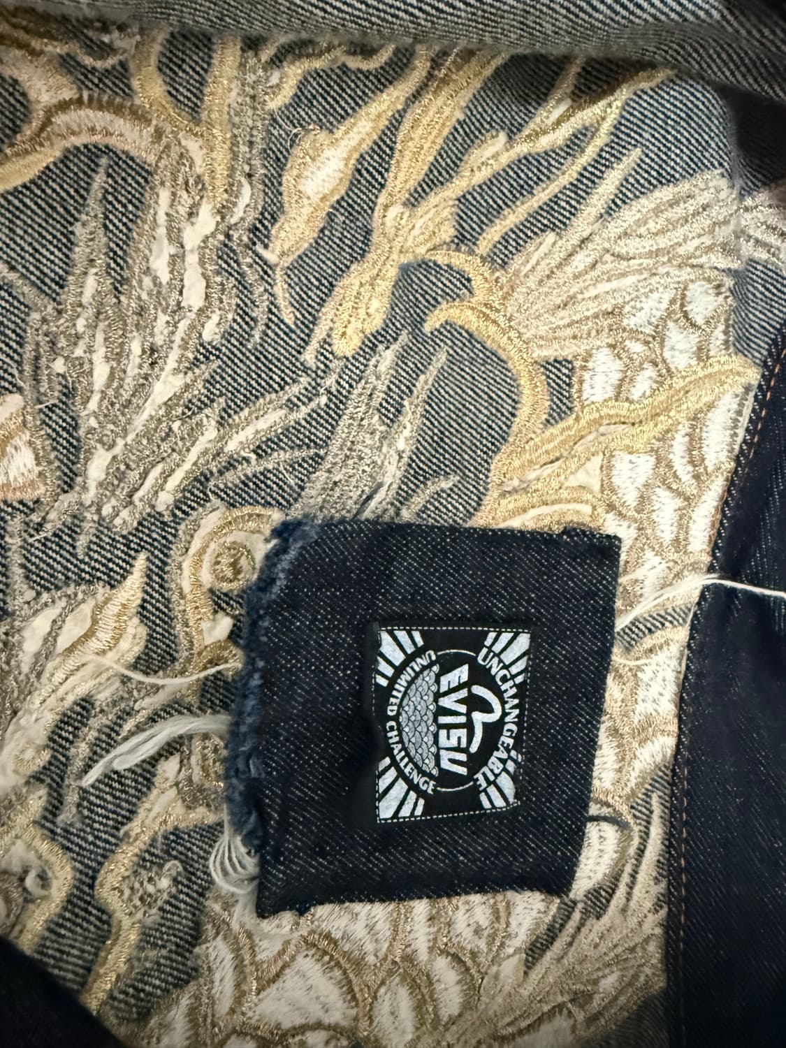 에비수 데님 자켓 자수 용자켓 상품이미지3