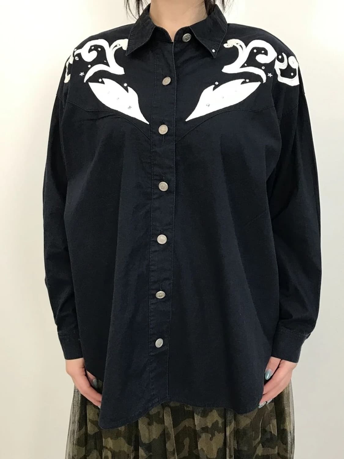 Japanese Western Style Shirt Navy 상품이미지2