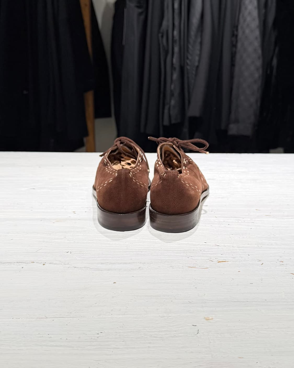 모스키노 브라운 스웨이드 화이트 스티지 하트 더비 슈즈 상품이미지5