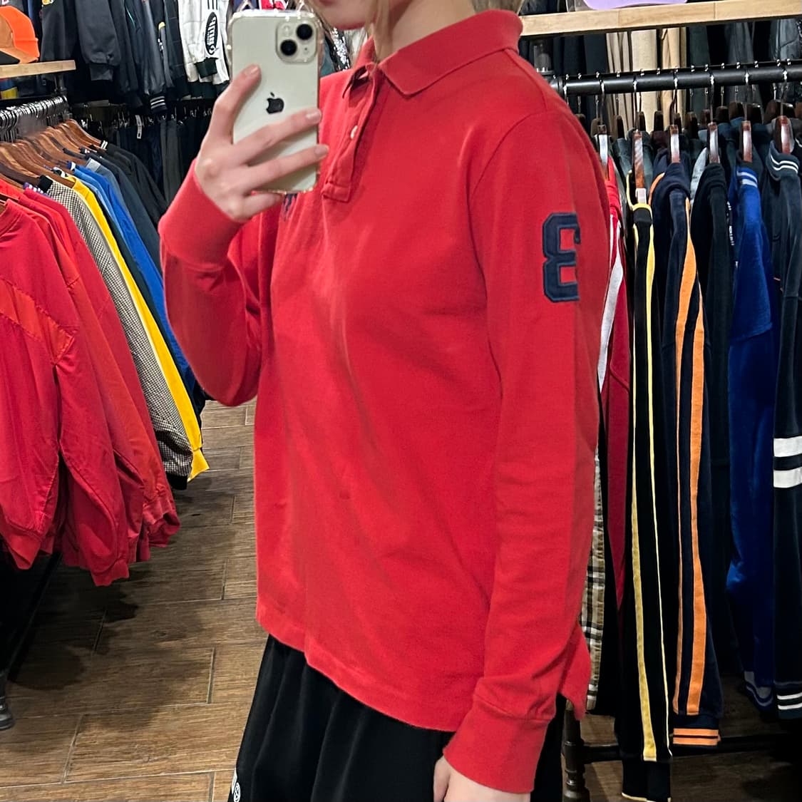 [HI] 폴로 카라 롱슬리브 레드 상품이미지4