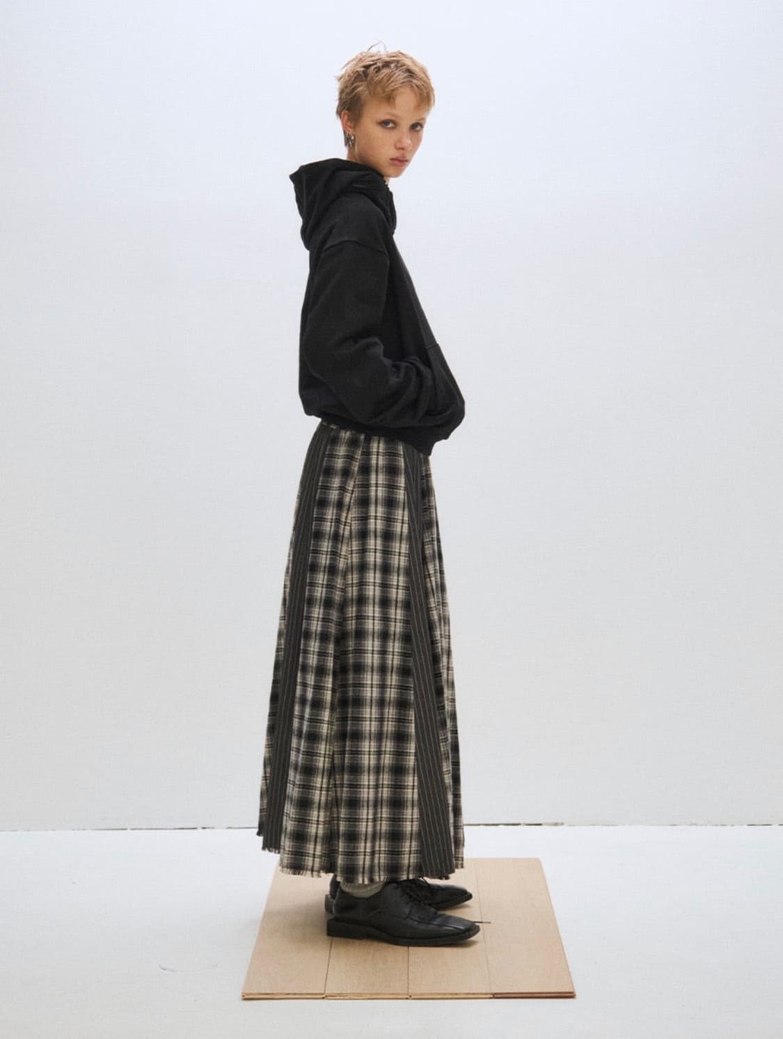 플리즈프로젝트 plzproject 체크맥시스커트 상품이미지2