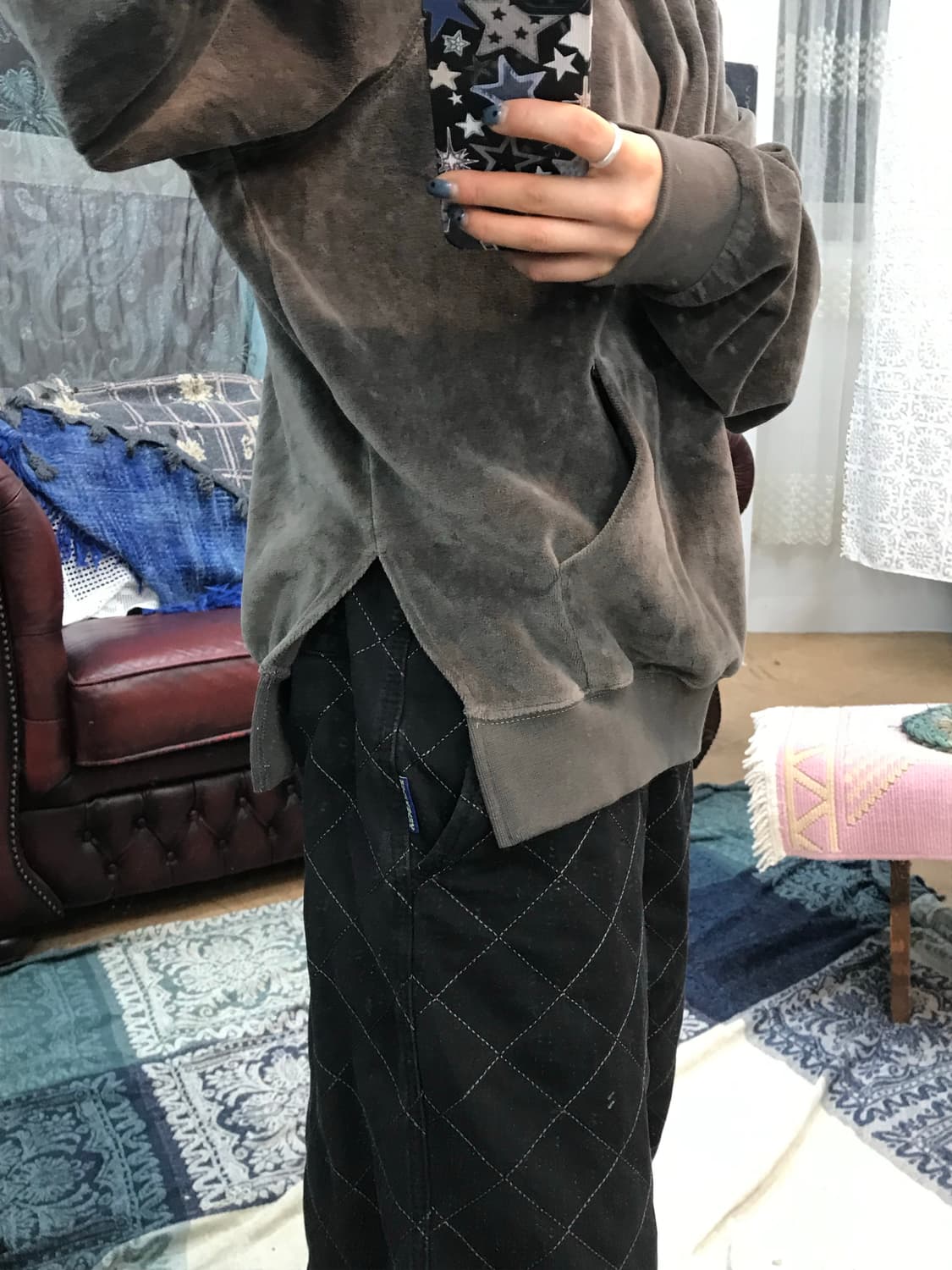 에센셜 여성 벨벳 후드티  상품이미지2