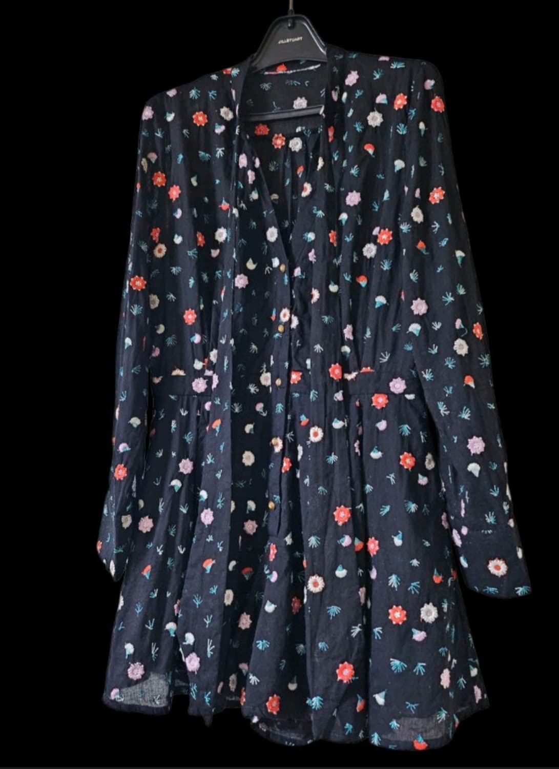 드라이완료/블랙 플로럴 자수 리본 점프수트 55 상품이미지9