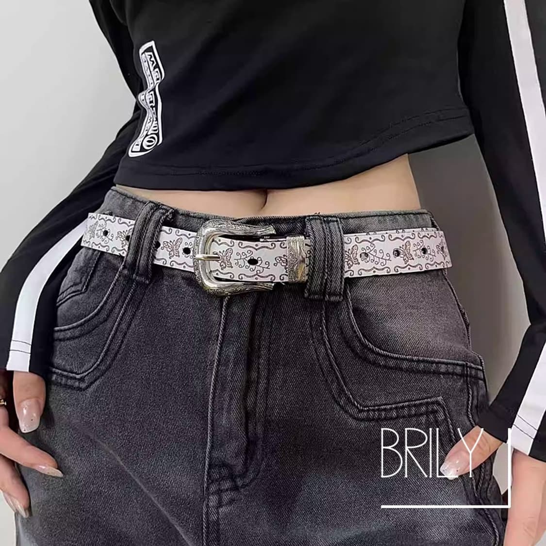 [Unisex] LAD 엔틱 에스닉 클래식 웨스턴 가죽 벨트 브라운 상품이미지2