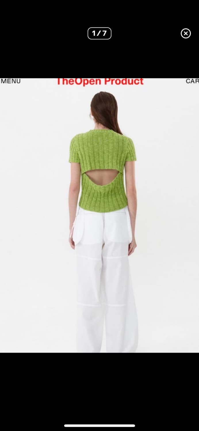 더오픈프로덕트 BACK SLIT HALF SLEEVE KNIT TOP 상품이미지1