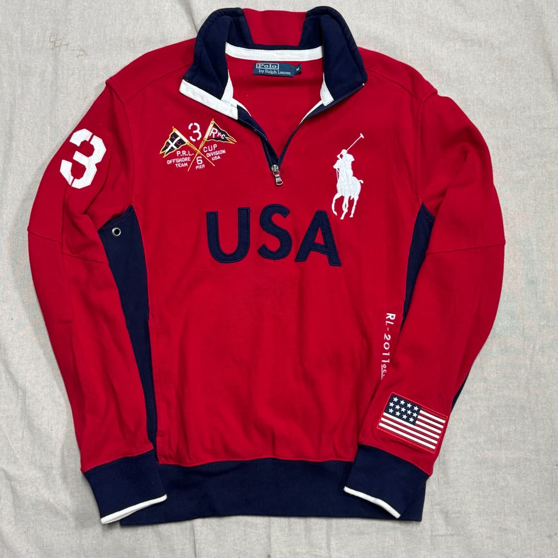 폴로랄프로렌 빈티지 USA 레이싱 반집업 M 상품이미지1