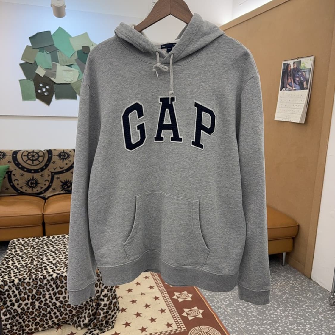 갭 올드스쿨 빈티지 캐주얼 레트로 빅로고 약기모 후드티 L C09130 상품이미지3
