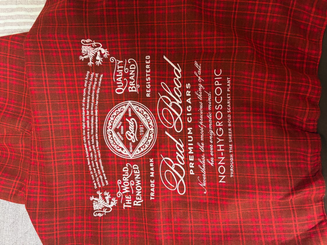 배드블러드 클래식 체크 후드 집업S - 레드 상품이미지4