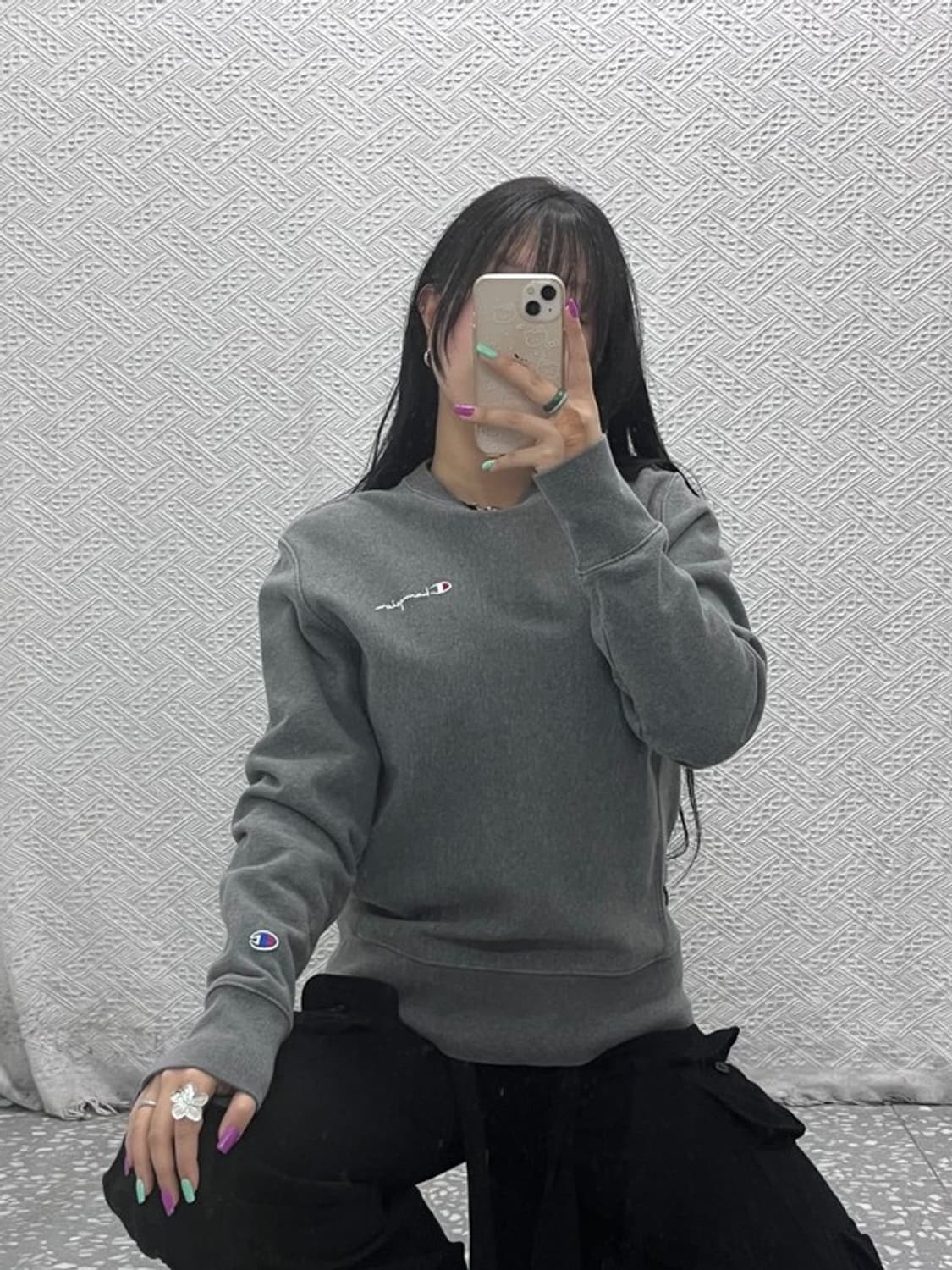 챔피온 리버스위브 모던 베이직 기모 맨투맨 M C07390 상품이미지2