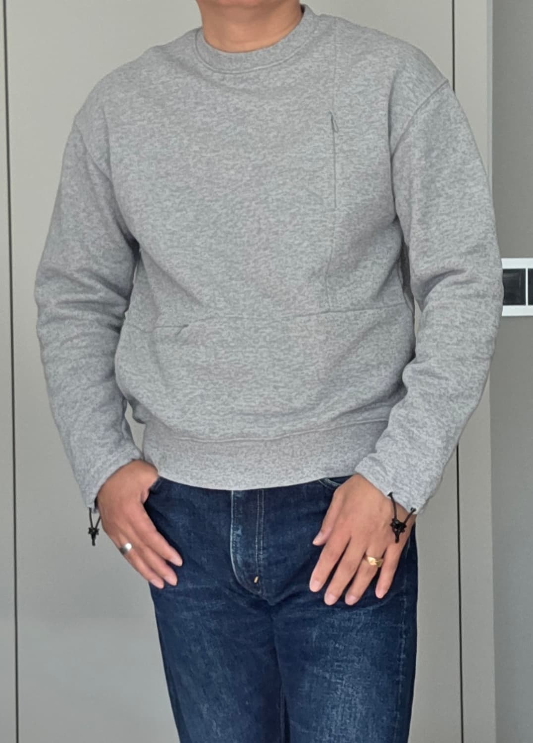 유니폼브릿지 맨투맨 롱슬리브 라운드 티셔츠 라이트 그레이 M 상품이미지9